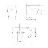 Биде напольное Qtap Robin 565x360x405 Matt black QT13442141CMB - 1 фото