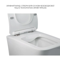 Комплект Qtap Jay 2 в 1: унітаз підвісний Rimless + біде підвісне - 3 фото