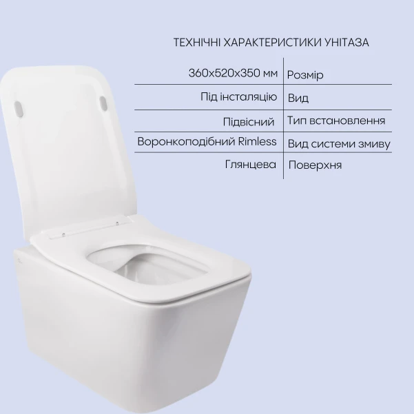 Комплект Qtap Jay 2 в 1: унітаз підвісний Rimless + біде підвісне - 2 фото