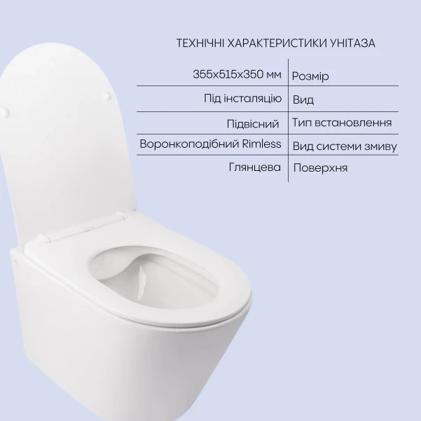 Комплект Qtap Swan 2 в 1: унитаз подвесной Rimless + биде подвесное - 2 фото