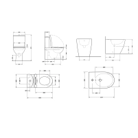 Акційний набір: Унітаз напольний Robin Ultra Quiet QT13226083AMB 660x360x855 Black + Біде напольне Robin QT13442141CMB 565x360x405 Black - 1 фото