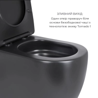 Акційний набір: Унітаз напольний Robin Ultra Quiet QT13226083AMB 660x360x855 Black + Біде напольне Robin QT13442141CMB 565x360x405 Black - 3 фото
