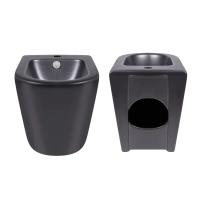Акційний набір: Унітаз напольний Robin Ultra Quiet QT13226083AMB 660x360x855 Black + Біде напольне Robin QT13442141CMB 565x360x405 Black - 7 фото