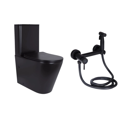 Комплект Qtap Crow 2 в 1: унітаз підвісний Rimless + біде підвісне