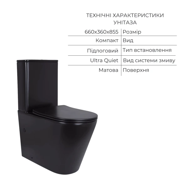 Комплект Qtap Crow 2 в 1: унітаз підвісний Rimless + біде підвісне - 2 фото