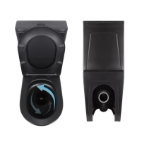 Комплект 2 в 1: підлоговий унітаз Qtap Scorpio Matt Black QT14226088AMB + набір гігієнічного душу Lidz Aria Black LDARI110BLA43394 - 4 фото