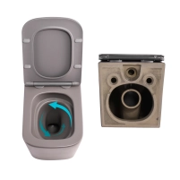 Комплект Qtap Tern Stone grey 3 в 1: унитаз подвесной Ultra Quiet + биде подвесное + раковина накладная QTTERSG49162 - 4 фото