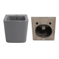 Комплект Qtap Tern Stone grey 3 в 1: унитаз подвесной Ultra Quiet + биде подвесное + раковина накладная QTTERSG49162 - 7 фото