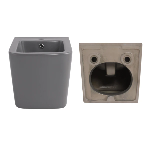 Комплект Qtap Tern Stone grey 3 в 1: унитаз подвесной Ultra Quiet + биде подвесное + раковина накладная QTTERSG49162 - 7 фото