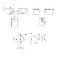 Комплект Qtap Tern Beige 3 в 1: унитаз подвесной Ultra Quiet + биде подвесное + раковина накладная QTTERSB49163 - 1 фото