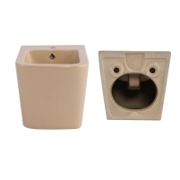 Комплект Qtap Tern Beige 3 в 1: унитаз подвесной Ultra Quiet + биде подвесное + раковина накладная QTTERSB49163 - 7 фото