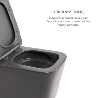 Комплект Qtap Tern Beige 3 в 1: підвісний унітаз Ultra Quiet + біде підвісне + раковина накладна QTTERSB49163 - 3 фото