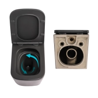 Комплект Qtap Tern Beige 3 в 1: підвісний унітаз Ultra Quiet + біде підвісне + раковина накладна QTTERSB49163 - 4 фото