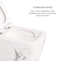 Комплект Qtap Tern Marble 3 в 1: унитаз подвесной Ultra Quiet + биде подвесное + раковина накладная QTTERMR49164 - 3 фото