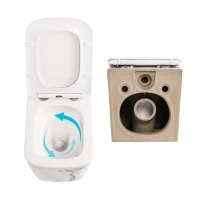 Комплект Qtap Tern Marble 3 в 1: унитаз подвесной Ultra Quiet + биде подвесное + раковина накладная QTTERMR49164 - 4 фото