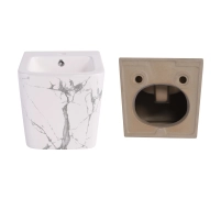 Комплект Qtap Tern Marble 3 в 1: унитаз подвесной Ultra Quiet + биде подвесное + раковина накладная QTTERMR49164 - 7 фото