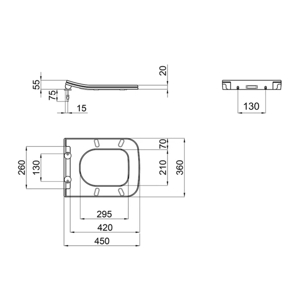 Сиденье для унитаза Qtap (Crow 520,640) с микролифтом Slim QT0599SC2170W - 1 фото