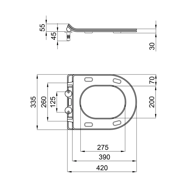 Сиденье для унитаза Qtap Presto с микролифтом Slim QT26991217AW - 1 фото