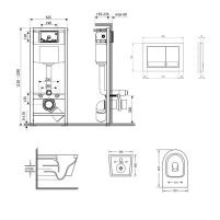 Готове рішення Qtap для ванної кімнати: підвісний унітаз Swan Ultra Quiet 485x360x320 + комплект інсталяції Nest 4 в 1 (квадратна клавіша Satin) - 1 фото