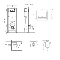Готове рішення Qtap для ванної кімнати: підвісний унітаз Jay Ultra Quiet 485x360x320 + комплект інсталяції Nest 4 в 1 (квадратна клавіша Satin) - 1 фото