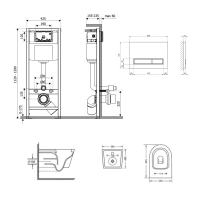 Готове рішення Qtap для ванної кімнати: підвісний унітаз Swan Ultra Quiet 485x360x320 + комплект інсталяції Nest 4 в 1 (лінійна клавіша White) - 1 фото
