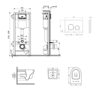 Готове рішення Qtap для ванної кімнати: підвісний унітаз Swan Ultra Quiet 485x360x320 + комплект інсталяції Nest 4 в 1 (кругла клавіша Chrome) - 1 фото