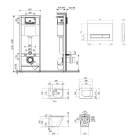 Готове рішення Qtap для ванної кімнати: підвісний унітаз Tern Ultra Quiet 525x345x360 + комплект інсталяції Nest 4 в 1 (квадратна клавіша Chrome) - 1 фото