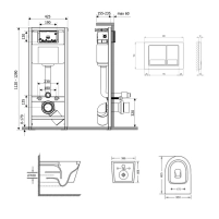 Готове рішення Qtap для ванної кімнати: підвісний унітаз Swan Ultra Quiet 485x360x320 + комплект інсталяції Nest 4 в 1 (квадратна клавіша Chrome) - 1 фото
