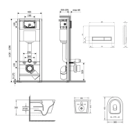 Готовое решение Qtap для ванной комнаты: подвесной унитаз Jay Ultra Quiet 485x360x320 + комплект инсталляции Nest 4 в 1 (линейная клавиша Matt Black) - 1 фото