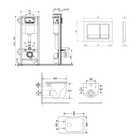 Готовое решение Qtap для ванной комнаты: подвесной унитаз Gemini Ultra Quiet 530х365х373 + комплект инсталляции Nest 4 в 1 (квадратная клавиша Chrome) - 1 фото