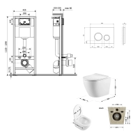 Готове рішення Qtap для ванної кімнати: підвісний унітаз Robin Ultra Quiet 520x365x365 + комплект інсталяції Nest 4 в 1 (кругла клавіша Chrome) - 1 фото