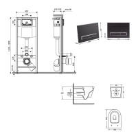 Готове рішення Qtap для ванної кімнати: підвісний унітаз Jay Ultra Quiet 520x360x320 + комплект інсталяції Nest 4 в 1 (лінійна клавіша Matt Black) - 1 фото