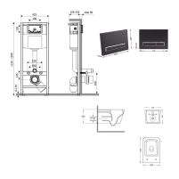 Готове рішення Qtap для ванної кімнати: підвісний унітаз Crow Ultra Quiet 520x360x290 + комплект інсталяції Nest 4 в 1 (лінійна клавіша Matt Black) - 1 фото