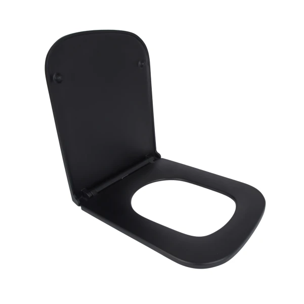Сиденье для унитаза Qtap Tern 420х340х35 мм, Matt Black, с микролифтом, Slim Duroplast, Quick Release QT99HY2322MB - 1 фото