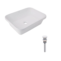 Комплект Qtap Scorpio: Раковина врезная прямоугольная 510х390х145 мм White + Донный клапан PU02