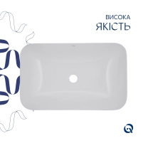 Комплект Qtap Scorpio: Раковина врезная прямоугольная 615х390х150 мм White + Донный клапан PU02 - 3 фото