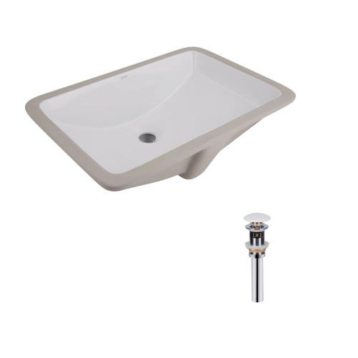 Комплект Qtap Stork: Раковина накладна квадратна 430x430x125 мм White + Донний клапан PU02