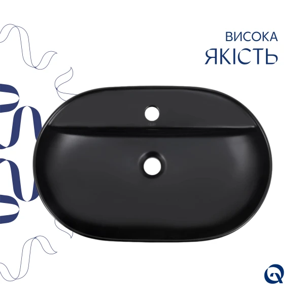 Раковина-чаша Qtap Scorpio 600х400х120 Matt black QT142203MBMBN - 3 фото