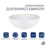 Раковина-чаша Qtap Robin 600x390x150 Matt black QT132143PMBMBN - 2 фото
