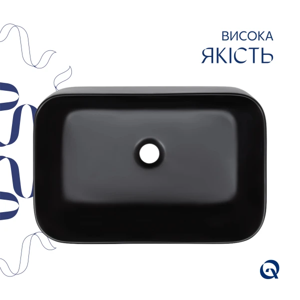 Раковина-чаша Qtap Scorpio 550х390х120 Matt black QT14112243MBN - 3 фото