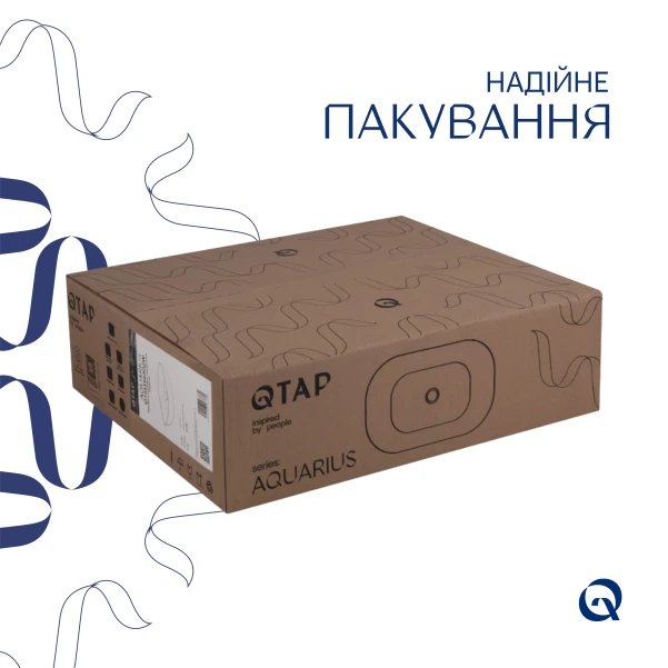 Комплект Qtap Cardinal: Раковина накладна 500×380×140 мм, White, овальна + Донний клапан Pop-up PU02 - 4 фото