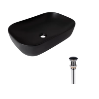 Комплект Qtap Robin: Раковина накладна прамокутна 600x390x150 мм White + Донний клапан PU02