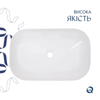 Комплект Qtap Robin: Раковина накладная прямоугольная 600x390x150 мм White + Донный клапан PU02 - 3 фото