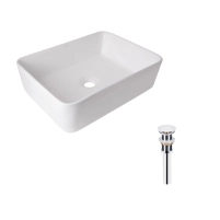 Комплект Qtap Tern: Раковина накладна прамокутна 600x400x110 мм WHITE + Донний клапан PU02