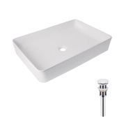 Комплект Qtap Tern: Раковина накладна прамокутна 610x350x135 мм WHITE + Донний клапан PU02