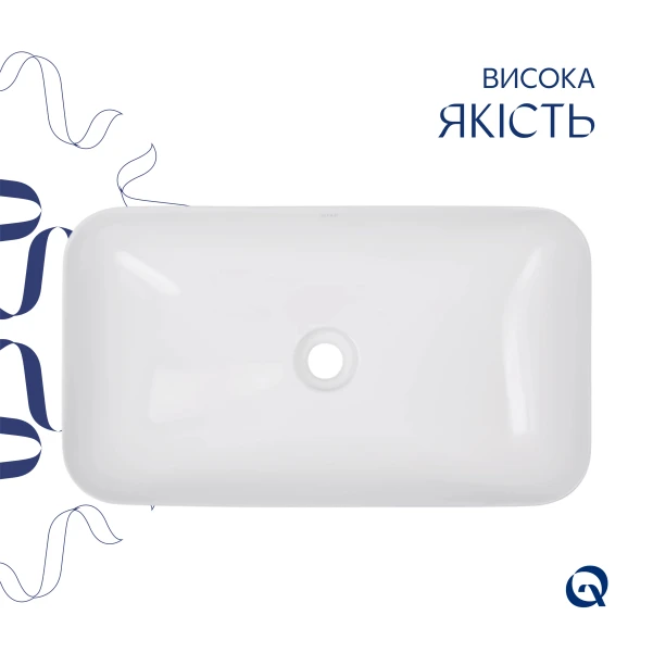 Комплект Qtap Tern: Раковина напольна моноблок 440х380х830 мм White + Донний клапан PU02O - 3 фото