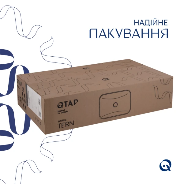 Комплект Qtap Tern: Раковина напольна моноблок 440х380х830 мм White + Донний клапан PU02O - 4 фото
