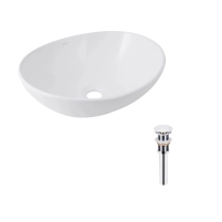 Комплект Qtap Dove: Раковина накладна овальна 635x420x150 мм White + Донний клапан PU02O