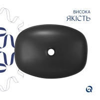 Раковина накладная Qtap Robin 500х380х140 мм, Anthracite, прямоугольная, с донным клапаном QT04116302AN - 3 фото