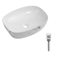 Раковина накладна Qtap Robin 500х380х140 мм, Stone grey, прямокутна, з донним клапаном QT04116302SG